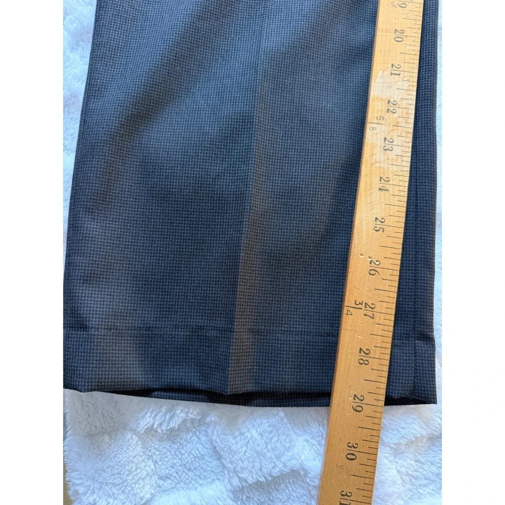 Banana Republic Tailored Slim Dress Trousers Men 36x30 Grey Micro Check -EUC